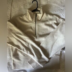 Cropped half zip hoodie